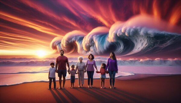 que significa sonar con olas gigantes y familia
