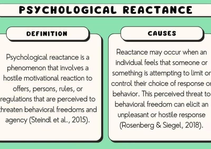 Reactancia psicológica: definición, efectos y ejemplos en la vida cotidiana - Psico Fronteras
